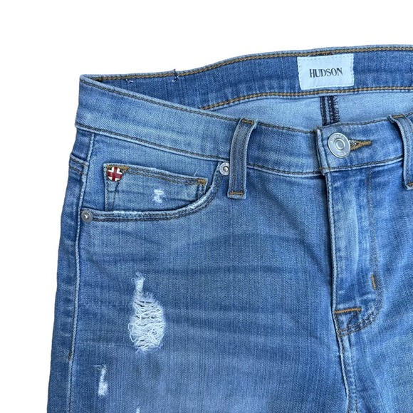 Hudson Super Skinny Jeans Womens Mid Rise Distressed Ankle Stretch 25 - Picture 4 of 15